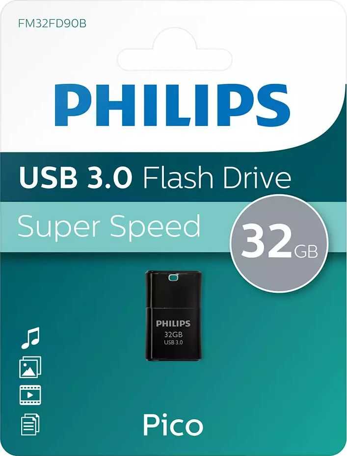 USB atmintinė „Philips Pico Edition 3.0“, 32 GB (FM32FD90B/00)