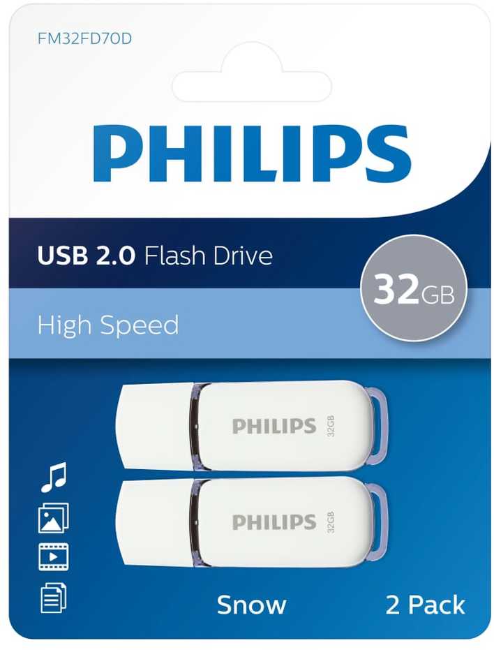 USB atmintinė Philips Snow (2 vnt.), 32 GB (433983)
