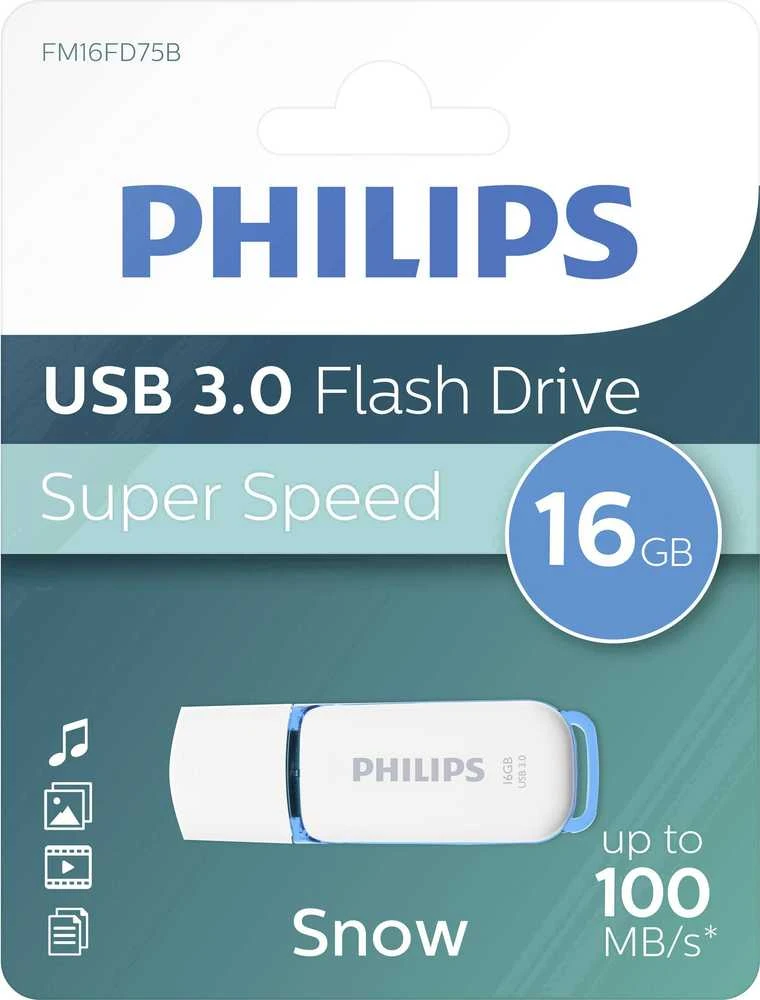 Philips USB 3.0 16GB Snow Edition Ocean Mėlyna