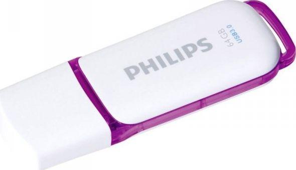 USB atmintinė Philips USB 3.0 64GB Snow Edition Magic Violetinė