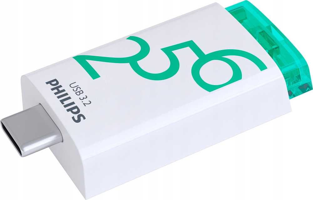 Pendrive Philips Click Series USB 3.2 Gen 1 USB-C 256GB Spring Žalias (FM25FD175B/00)