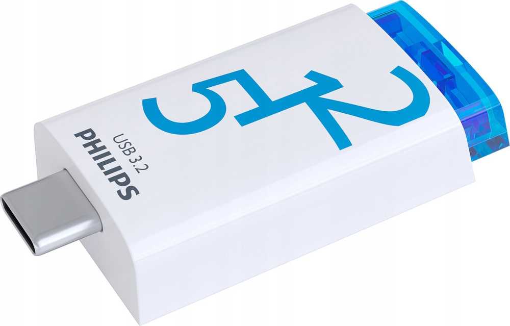 Pendrive Philips Click Series USB 3.2 Gen 1 USB-C 512GB Ocean Mėlyna (FM51FD175B/00)