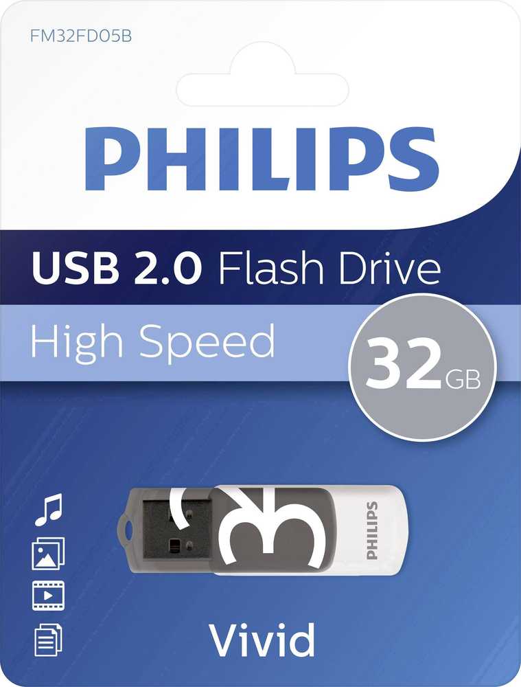 USB atmintinė „Philips Vivid Edition 2.0“, 32 GB (FM32FD05B/00)