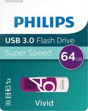 ATMINTINĖ Philips USB 3.0 64GB Vivid Edition Magic Violetinė