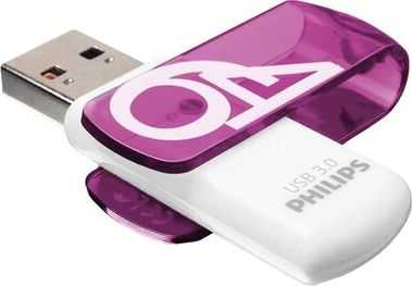 ATMINTINĖ Philips USB 3.0 64GB Vivid Edition Magic Violetinė