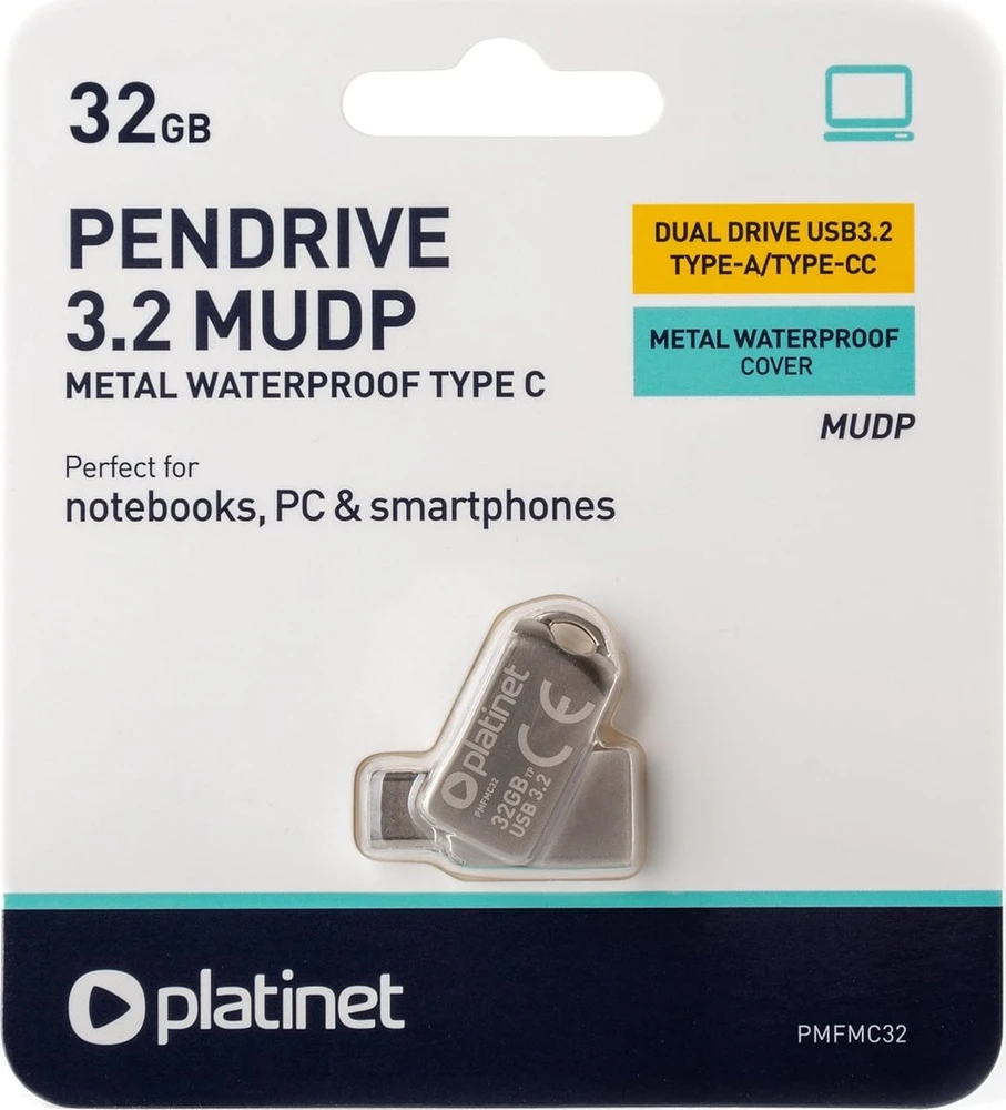 Atmintinė Platinet Metal UDP 32GB USB 3.2 + Type-C