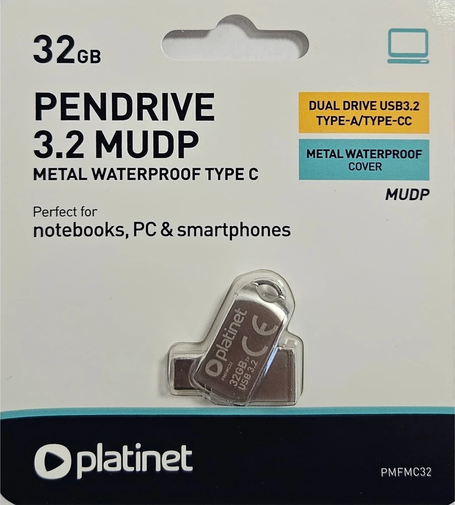 Atmintinė Platinet Metal UDP 32GB USB 3.2 + Type-C