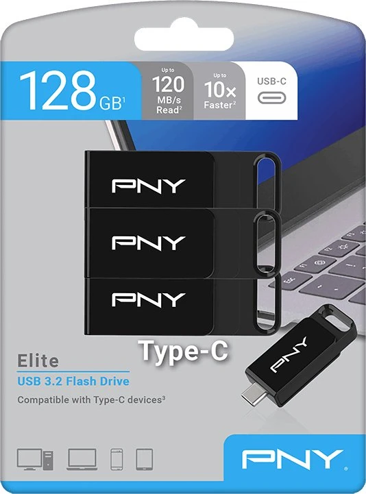 Pendrive PNY Elite 3-Pack, 128 GB (P-FD128X3ELC-GE)