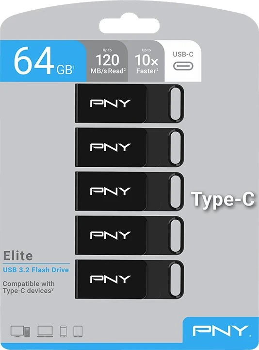 Pny Technologies STICK PNY Elite - USB atmintinė - 64 GB - USB-C