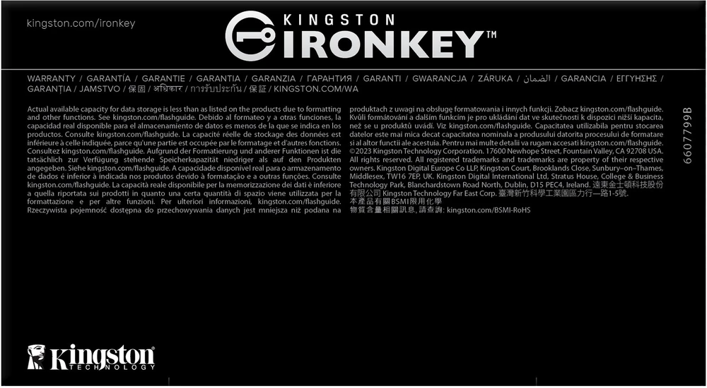 Kingston USB atmintinė PNY IronKey D500S, 512 GB (IKD500S/256GB)