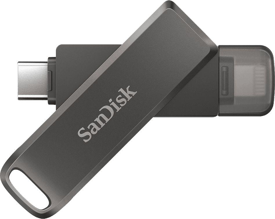 SanDisk iXpand Flash Drive Luxe 128GB – USB-C + Lightning  