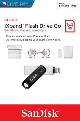 „SanDisk iXpand Flash Drive Go“ 64 GB – USB3.0 + „Lightning“ – skirti „iPhone“ ir „iPad“, EAN: 619659169381