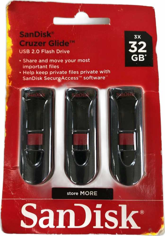 Sandisk CRUZER GLIDE 32G 3-PACK -
