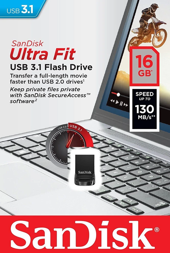 USB laikmena SanDisk 16GB Ultra Fit USB 3.1