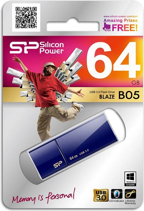 Silicon Power | Blaze B05 | 64 GB | USB A tipo | Mėlyna