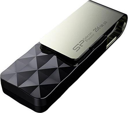 USB Atmintinė - Silicon Power Blaze B30 256 GB 3.2 Gen 1, Juoda, Sidabras