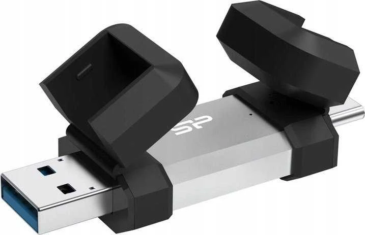 „Silicon Power“ dvigubas USB diskas | „Mobile C51“ | 128 GB | USB C/A tipo | Sidabrinis