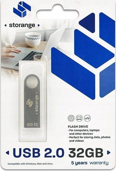 Storange atminties kortelė 32 GB | Plona | USB 2.0 | sidabrinė