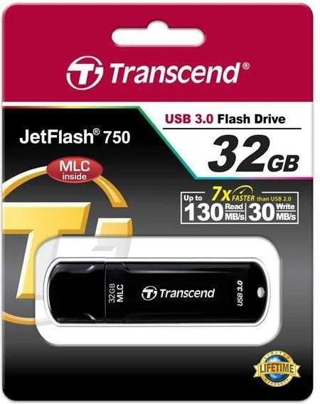 „Transcend JetFlash 750“ 32 GB USB 3.1, 1 kartos atmintis