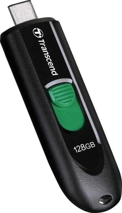 TRANSCEND 128GB USB3.2 USB-C atmintinė be dangtelio, juoda