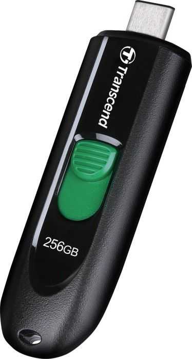 TRANSCEND 256GB USB3.2 USB-C atmintinė be dangtelio, juoda