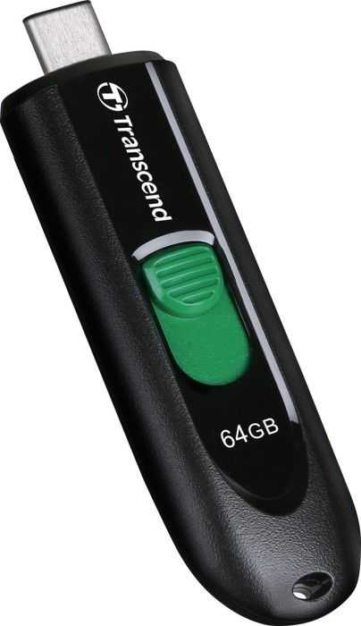 TRANSCEND 64GB USB3.2 USB-C atmintinė be dangtelio, juoda