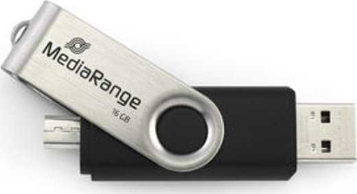 Mediarange Pendrive Triton MR932-2 32GB Juodas, Sidabrinė