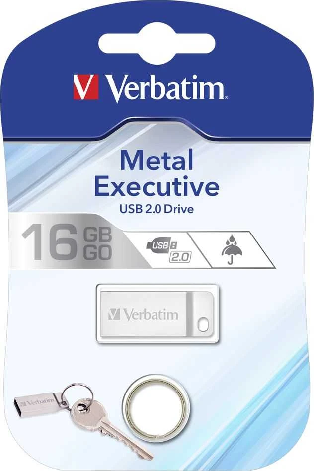 Verbatim Pendrive 16GB USB-A 2.0 Metal Executive sidabro spalvos 98748