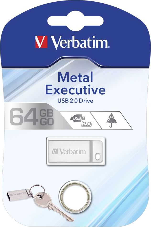 Pendrive Verbatim Metal Executive, 64 GB (98750)