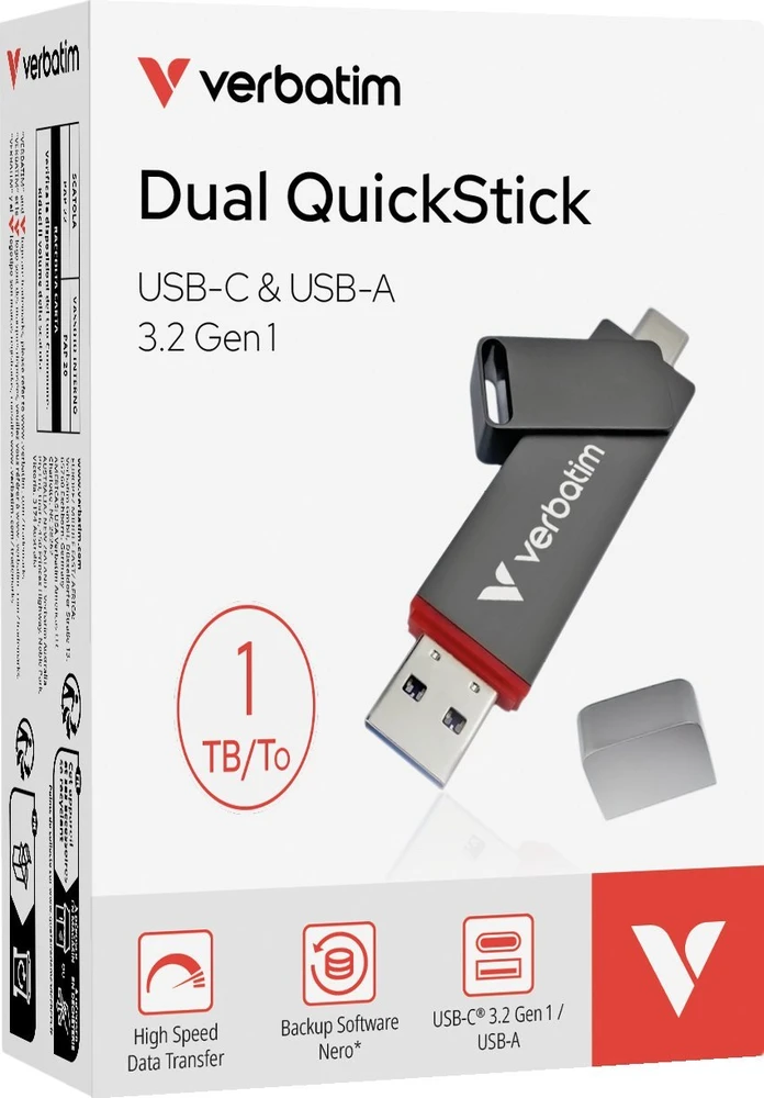Verbatim Pendrive 1TB USB-A/USB-C Dual QuickStick 32043