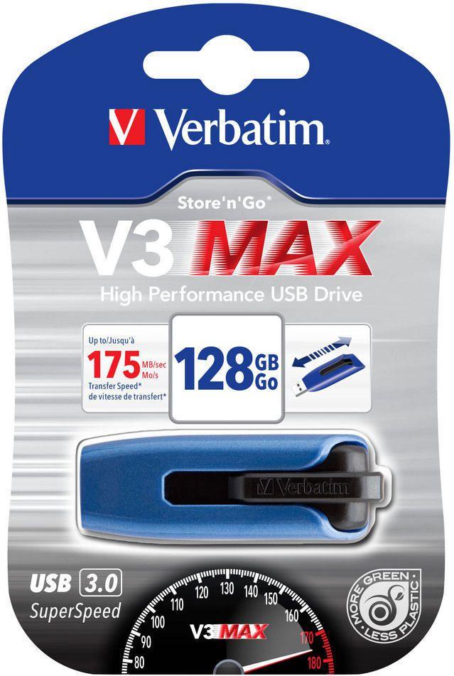 Verbatim Pendrive 128GB USB-A 3.2 V3 MAX mėlynos spalvos 49808