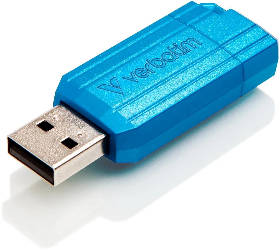 „Verbatim“ USB atmintinė, USB 2.0, 128 GB, Store,N,Go PinStripe, mėlyna, 49461, skirta duomenų archyvavimui