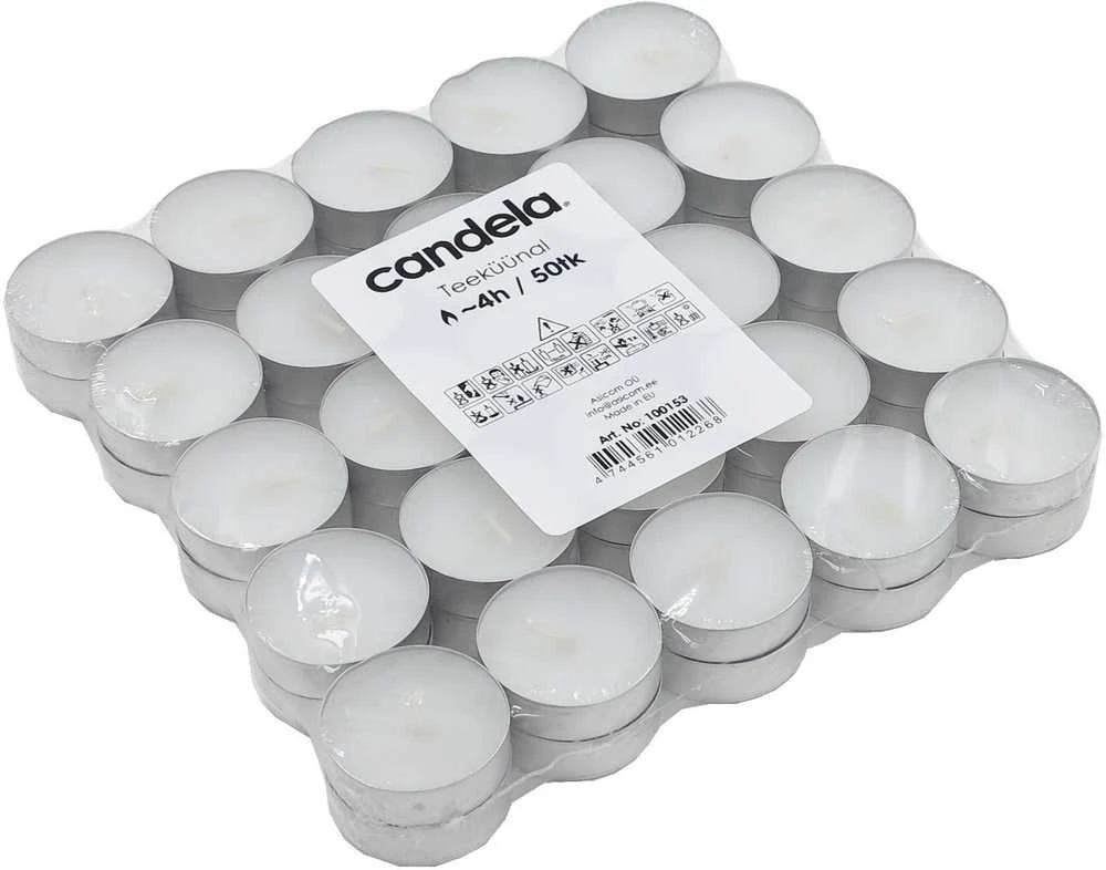 Arbatinės žvakės „Candela“, 50 vnt.