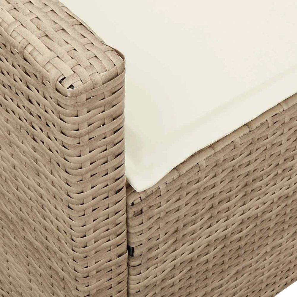 Lauko baldų komplektas Sodo sofa, 5 vietų, su pagalvėlėmis, smėlio spalvos, poliratanas