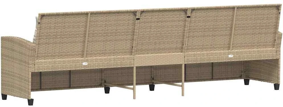 Lauko baldų komplektas Sodo sofa, 5 vietų, su pagalvėlėmis, smėlio spalvos, poliratanas