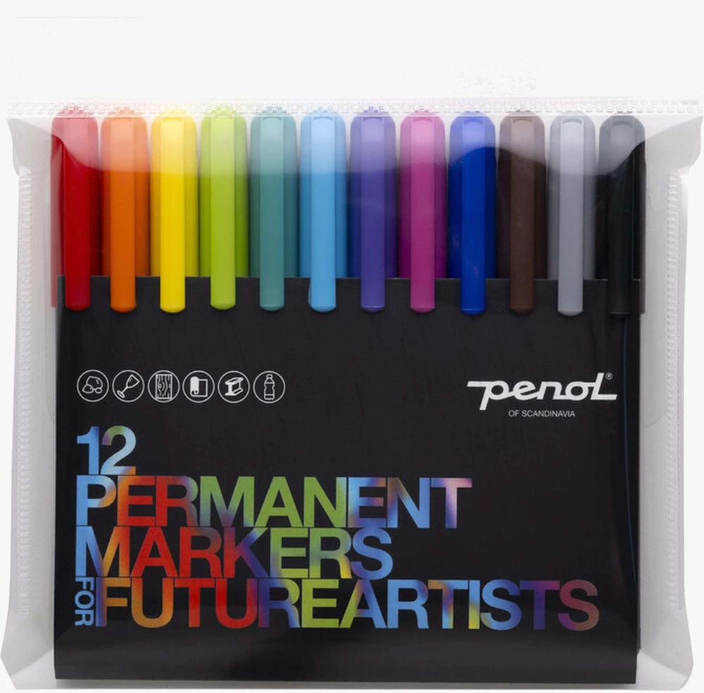 Penol Future Artist Markers - med 12 ass. farver