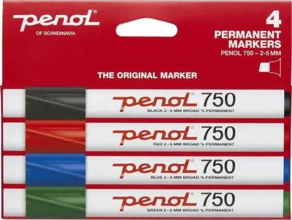 Penol Žymeklis Penol 750 permanentinis - 4 vnt. įvairių spalvų