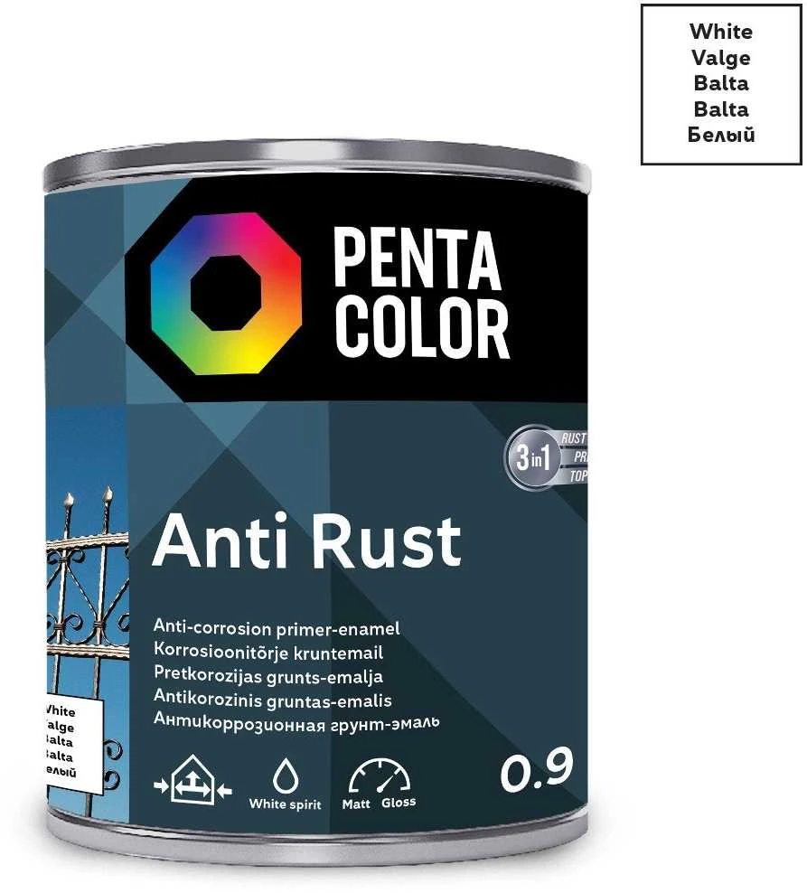Pentacolor ANTICOR PAINT ANTI-RUST Baltas 0,9L