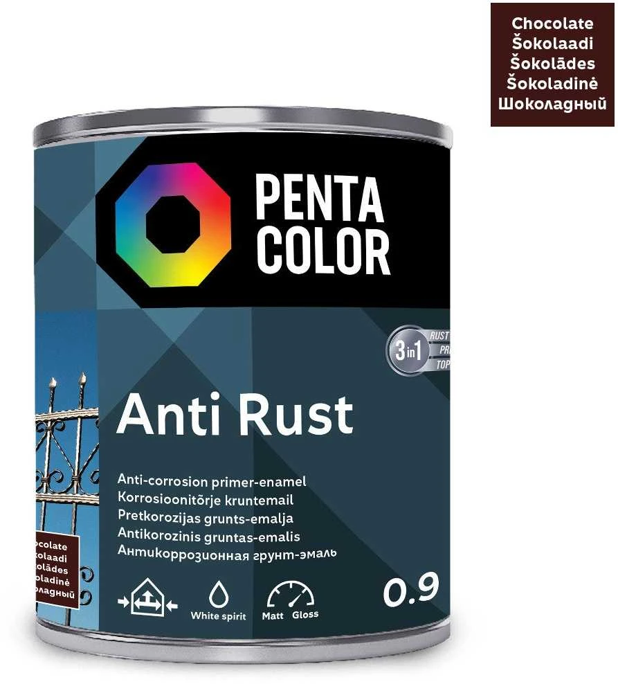 Pentacolor ANTICOR PAINT ANTI-RUST CHOCOLATE 0.9L