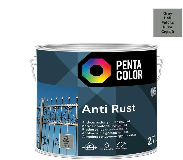 PentaColor antikoroziniai pilki dažai 2,7L skardinėje