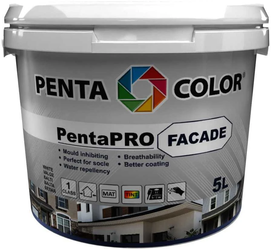 Pentacolor DAŽAI PENTACOLOR PENTAPRO FASADO BALT 5L