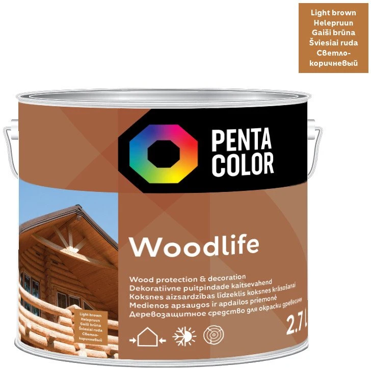 Pentacolor impregnavimo priemonė WOODLIFE lazdynų spalvos 2,7 l