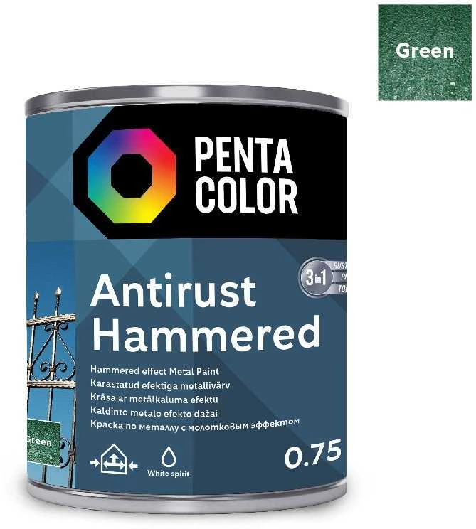 Pentacolor PAINT PENTAC ANTIRUST HAMMERED GRN 750ML