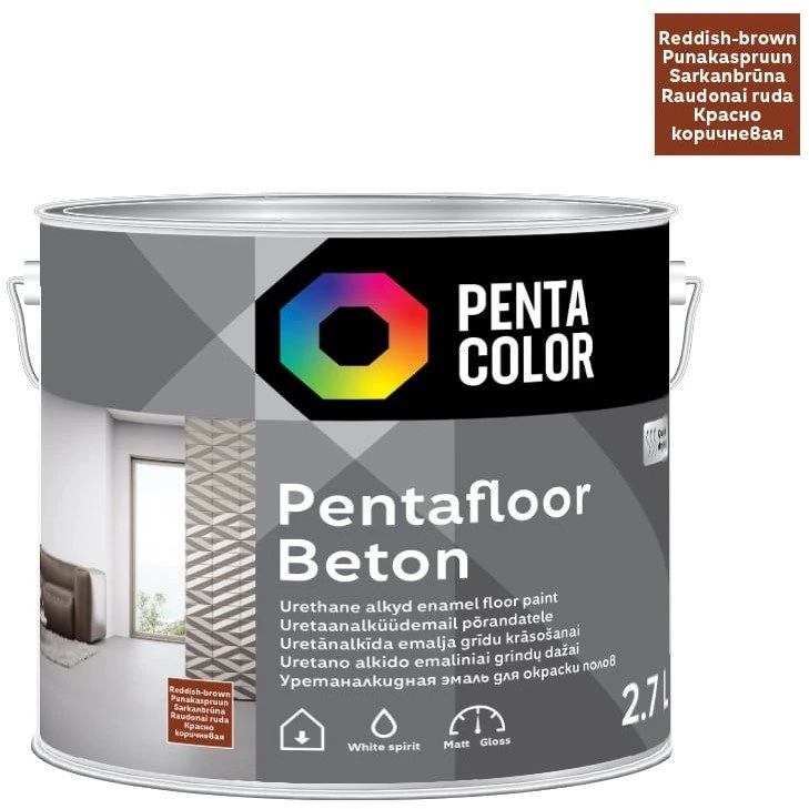 Pentacolor PENTAFLOOR BETONO DAŽAI RAUDONO RUDOS SPALVOS 2,7 L
