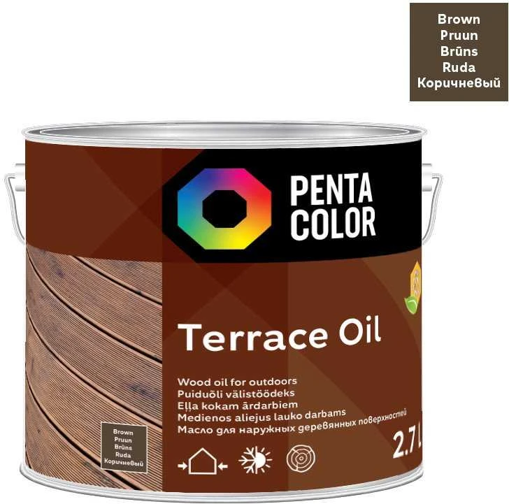 Terasų aliejus Pentacolor Terrace Oil, ruda, 2.7 l
