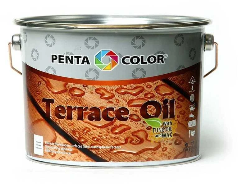 Pentacolor Terasų aliejus su Tungo terasų aliejumi