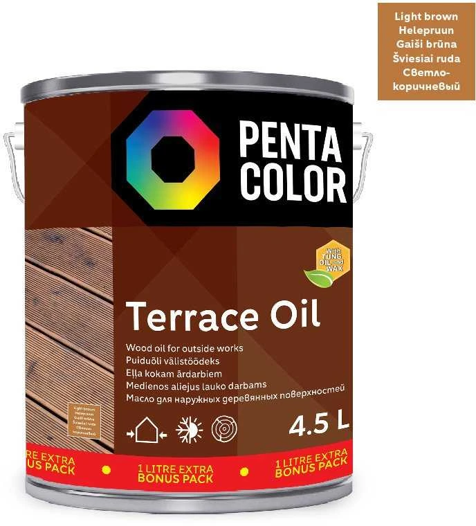 Pentacolor Terasų aliejus su Tungo terasų aliejumi