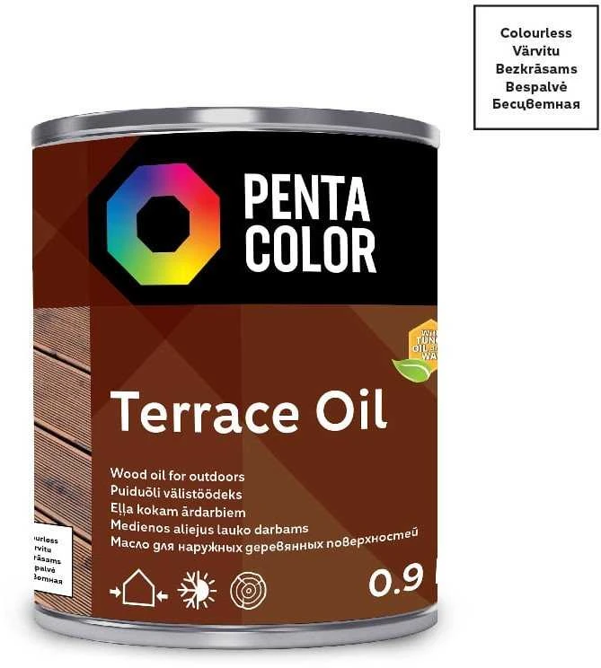 Pentacolor Terasų aliejus su Tungo terasų aliejumi