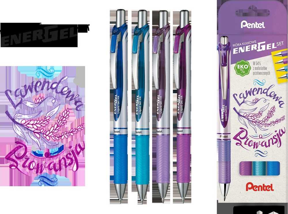 Pentel GEL PEN PENTEL BL77 4Vnt. LEVANDŲ PROVANCE