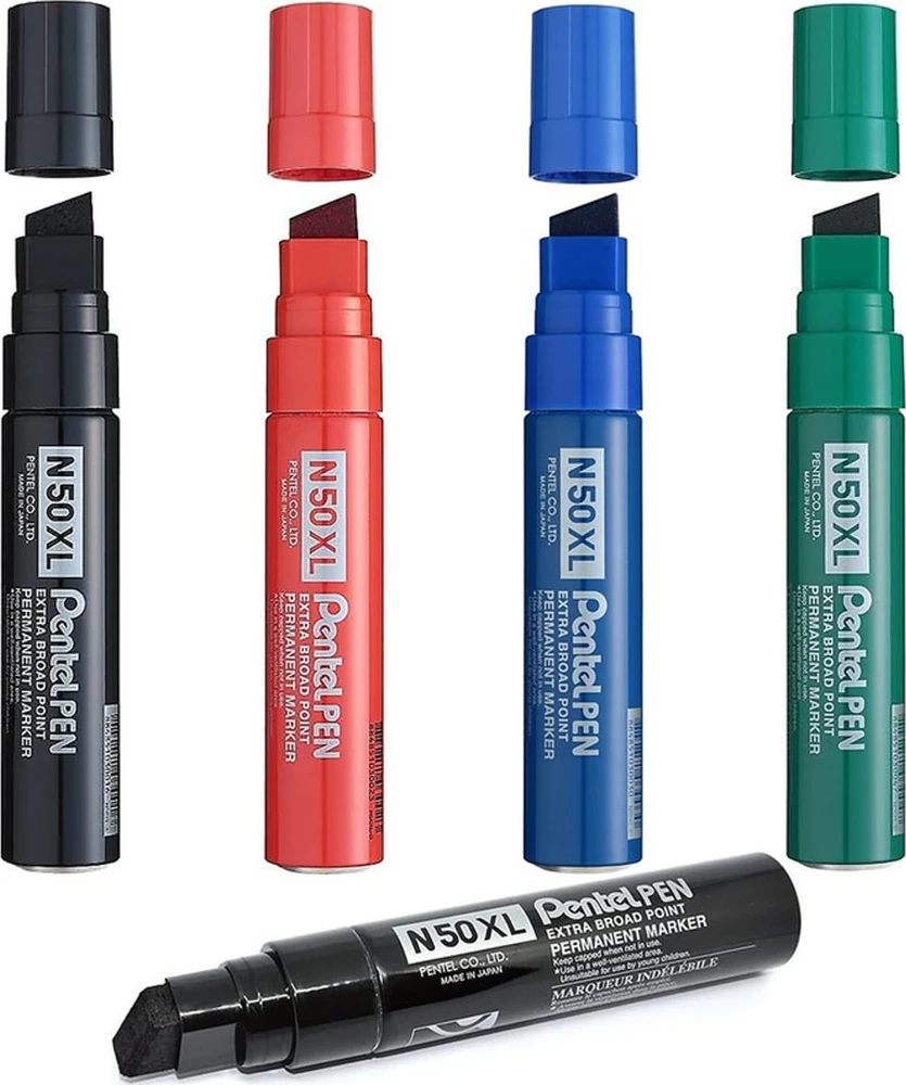 Pentel nuolatinis žymeklis N50XL-A juoda nuožulnus 8-15,4 mm PENTEL
